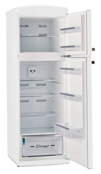 Unique Classic Retro 24" 11 Cu Ft. Top Freezer Refrigerator – Marshmallow White - UNQ-310L W TM | Réfrigérateur Classic Rétro d’Unique de 24 po et de 11 pi3 à congélateur supérieur - blanc guimauve - UNQ-310L W TM