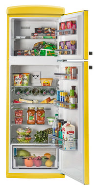 Unique Classic Retro 24" 11 Cu Ft. Top Freezer Refrigerator - Canary Yellow - UNQ-310L Y TM | Réfrigérateur Classic Rétro d’Unique de 24 po et de 11 pi3 à congélateur supérieur - jaune canari - UNQ-310L Y TM