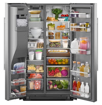 KitchenAid 36" 29 Cu. Ft. Side-by-Side Refrigerator - Fingerprint Resistant Stainless Steel - KRSF536RPS  | Réfrigérateur KitchenAid de 29 pi3 et de 36 po - acier inoxydable résistant aux traces de doigts - KRSF536RPS