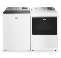 Maytag 6.0 Cu. Ft. Top-Load Washer and 7.4 Cu. Ft. Pet Pro Electric Dryer – White  | Laveuse à chargement par le haut de 6,0 pi³ et sécheuse électrique de 7,4 pi³ Animal Pet Pro de Maytag - blanches