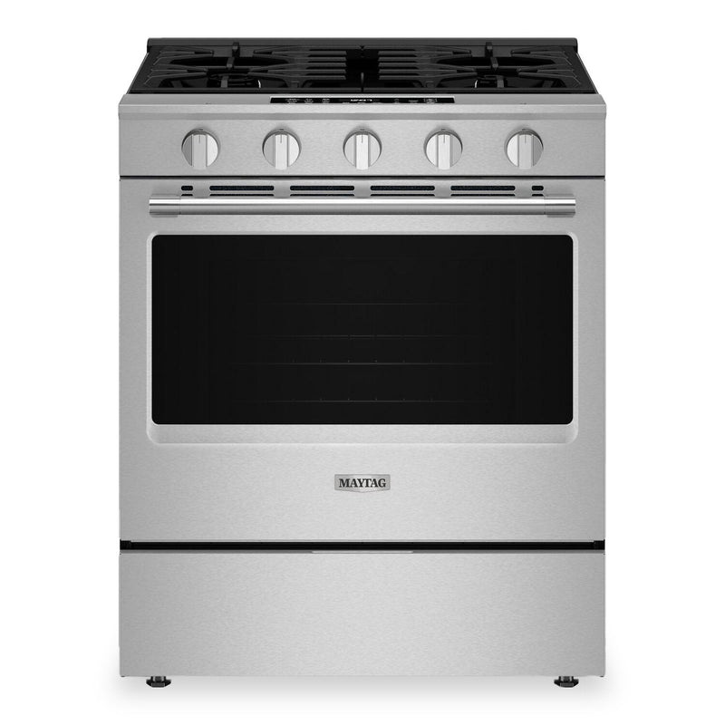 Maytag 30" 5 Cu. Ft. Slide-In Gas Range - Fingerprint Resistant Stainless Steel - MSGS7030SZ | Cuisinière à gaz encastrée Maytag de 5 pi3 et de 30 po - acier inoxydable résistant aux traces de doigts - MSGS7030SZ