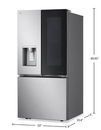 LG 33" 24.5 Cu. Ft Smart French Door Refrigerator with InstaView® - LF25S6560S | Réfrigérateur intelligent LG de 24,5 pi3 et de 33 po à portes françaises avec InstaViewMD - LF25S6560S