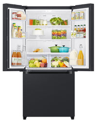 Samsung 33" 17.5 Cu. Ft. Counter-Depth French-Door Refrigerator - Black Caviar Matt - RF18A5101MT/AA | Réfrigérateur Samsung de 17,5 pi³ et de 33 po à portes françaises de profondeur Comptoir - noir caviar matté - RF18A5101MT/AA