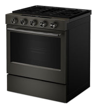 KitchenAid 30" 5.0 Cu. Ft. Slide-in Gas Range with Convection Modes - Black Ore - KSGS530SBE | Cuisinière à gaz encastrée KitchenAid de 5,0 pi³ et de 30 po avec modes à convection - minerai noir - KSGS530SBE
