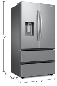 Samsung 25 Cu. Ft. 4-Door Refrigerator with Dual Auto Ice Maker - RF26CG7400SRAA  | Réfrigérateur Samsung de 25 pi³ à 4 portes avec machine à glaçons double automatique - RF26CG7400SRAA  | RF26C74S