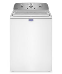 Maytag 4.8 Cu. Ft. Top Load Washer and 7.0 Cu. Ft. Gas Dryer with Wrinkle Prevent Option – White  | Laveuse à chargement par le haut 4,8 pi3 et sécheuse à gaz 7,0 pi3 avec option de prévention des plis de Maytag - blanches