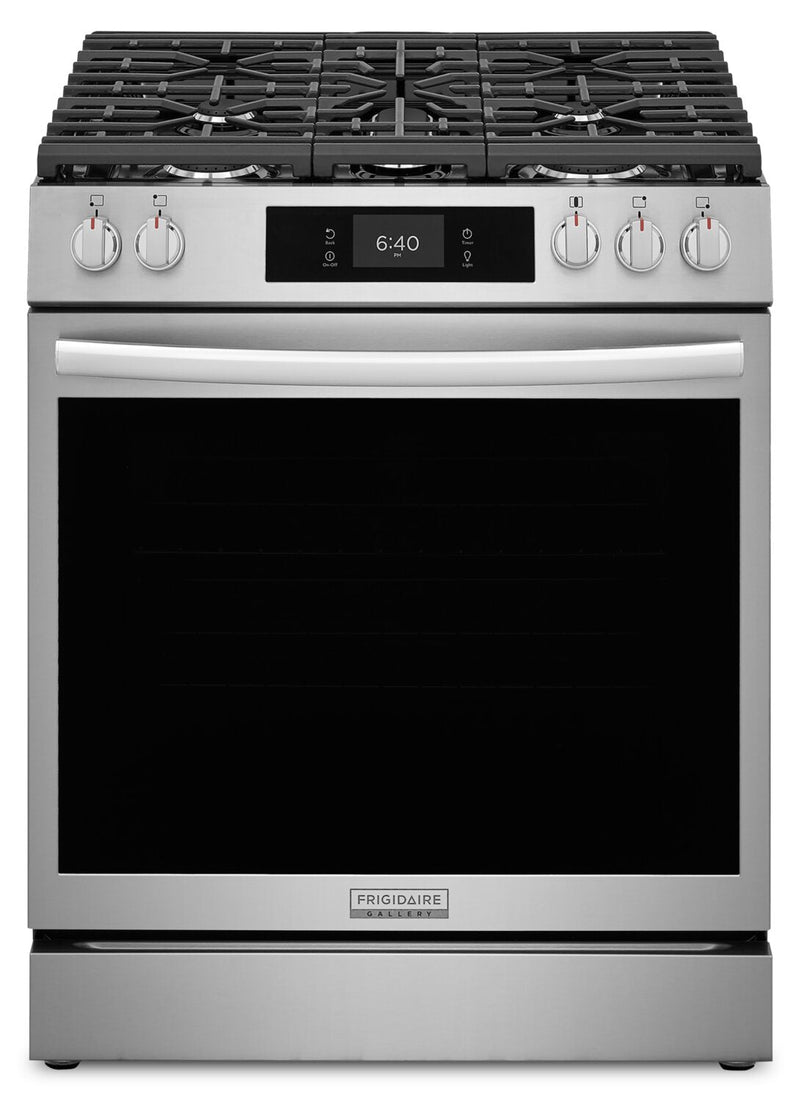 Frigidaire Gallery 6 Cu. Ft. Gas Range with Stone-Baked Pizza - Smudge-Proof® Stainless Steel - GCFG3070BF | Cuisinière à gaz Frigidaire Gallery de 6 pi³ avec pizza cuite sur pierre - acier inoxydable Smudge-ProofMD - GCFG3070BF
