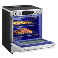 LG 6.3 Cu. Ft. Smart Electric Range with Air Fry – Fingerprint Resistant Stainless Steel - LSEL6335XE  | Cuisinière intelligente électrique LG de 6,3 pi³ avec friture à air - acier inoxydable résistant aux traces de doigts - LSEL6335XE