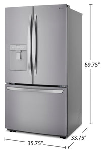 LG 29 Cu. Ft. French-Door Refrigerator with Water Dispenser - LRFWS2906V | Réfrigérateur LG de 29 pi³ à portes françaises avec distributeur d'eau - LRFWS2906V | LRFWS29V