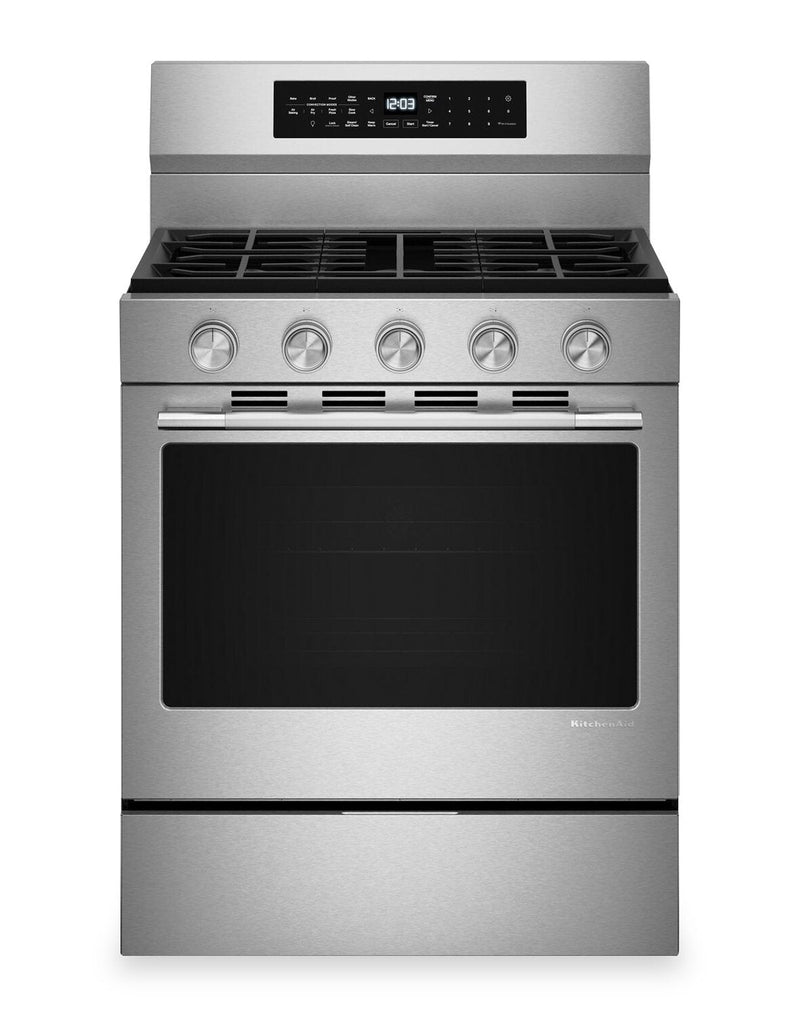 KitchenAid 30" 5.0 Cu. Ft. Smart Gas Range with Convection Modes - Stainless Steel - KFGS530SPS | Cuisinière intelligente à gaz KitchenAid de 5,0 pi3 et de 30 po avec modes par convection - acier inoxydable - KFGS530SPS