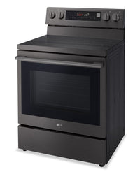 LG 6.3 Cu. Ft. Smart Electric Range with Air Fry - Black Stainless Steel - LREN6325ZE | Cuisinière intelligente électrique LG de 6,3 pi³ avec friture à air - acier inoxydable noir - LREN6325ZE