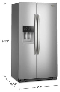 Whirlpool 36" 21 Cu. Ft. Side-by-Side Refrigerator - Fingerprint-Resistant Stainless - WRSC5536RZ | Réfrigérateur Whirlpool de 21 pi³ et de 36 po à compartiments juxtaposés - acier inoxydable résistant aux traces de doigts - WRSC5536RZ