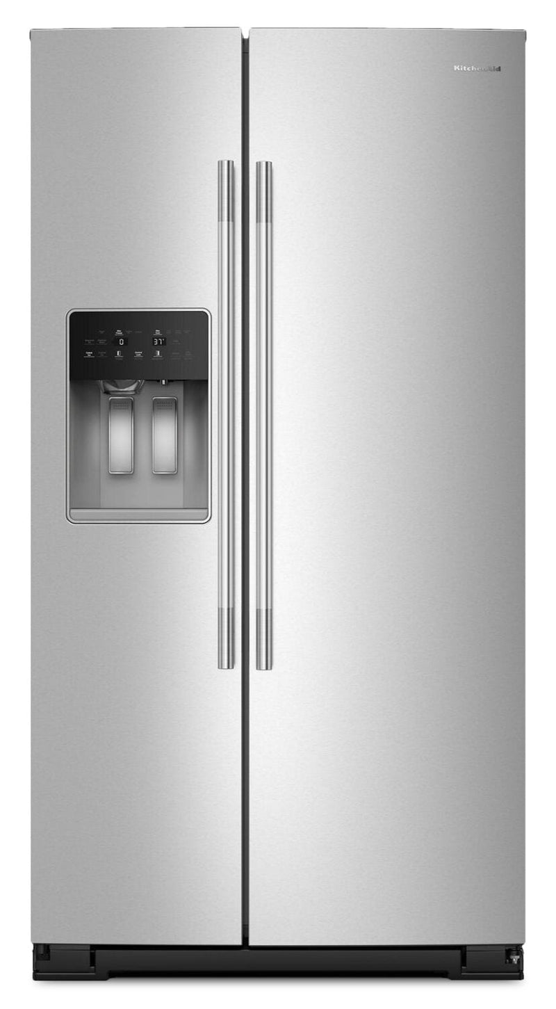 KitchenAid 36" 29 Cu. Ft. Side-by-Side Refrigerator - Fingerprint Resistant Stainless Steel - KRSF536RPS  | Réfrigérateur KitchenAid de 29 pi3 et de 36 po - acier inoxydable résistant aux traces de doigts - KRSF536RPS