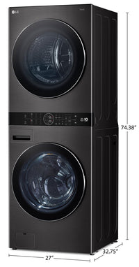 LG WashTower™ with 5 Cu. Ft. Washer and 7.8 Cu. Ft. Ventless HeatPump™ Dryer - WKHC252HBA | Tour de lavage WashTower LG avec laveuse 5 pi³ et sécheuse avec pompe à chaleur sans ventilation 7,8 pi³ - WKHC252HBA | WKHC252H