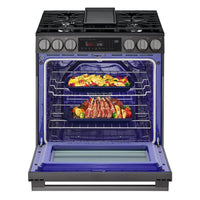 LG 6.3 Cu Ft. Smart Gas Slide-In Range with Air Fry – Black Stainless Steel - LSGL6335Z | Cuisinière intelligente à gaz encastrée LG de 6,3 pi3 avec friture à air – acier inoxydable noir - LSGL6335Z