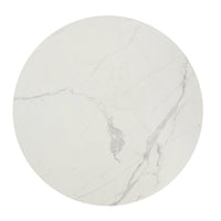 Verona Round Dining Table - Contemporary style Dining Table in White and Black Rubberwood, Plastic