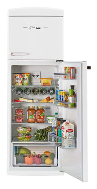 Unique Classic Retro 24" 11 Cu Ft. Top Freezer Refrigerator – Marshmallow White - UNQ-310L W TM | Réfrigérateur Classic Rétro d’Unique de 24 po et de 11 pi3 à congélateur supérieur - blanc guimauve - UNQ-310L W TM