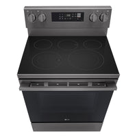 LG 6.3 Cu. Ft. Smart Electric Range with Air Fry - Black Stainless Steel - LREN6323ZE | Cuisinière intelligente électrique LG de 6,3 pi³ avec friture à air - acier inoxydable noir - LREN6323ZE