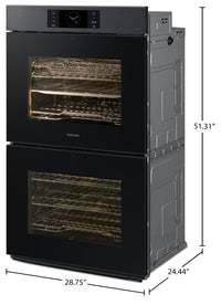 Samsung 10.7 Cu. Ft. 7 Series Double Wall Oven with AI Camera - NV51CG700DMTAA  | Four mural double Samsung de 10,7 pi³ à hublot de série 7 avec caméra IA - NV51CG700DMTAA  | NV51C7DM
