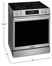 Frigidaire Gallery 6.2 Cu. Ft. Electric Range with Stone-Baked Pizza - Smudge-Proof® Stainless Steel - GCFE307CBF  | Cuisinière électrique Frigidaire Gallery de 6,2 pi³ avec pizza cuite sur pierre - acier inoxydable Smudge-ProofMD - GCFE307CBF