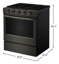 KitchenAid 30" 5.0 Cu. Ft. Slide-in Gas Range with Convection Modes - Black Ore - KSGS530SBE | Cuisinière à gaz encastrée KitchenAid de 5,0 pi³ et de 30 po avec modes à convection - minerai noir - KSGS530SBE
