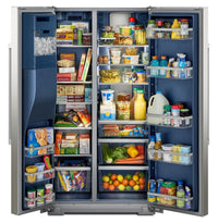 Maytag 36" 28.7 Cu. Ft. Side-by-Side Refrigerator - Fingerprint-Resistant Stainless - MRSF6636RZ | Réfrigérateur Maytag de 28.7 pi³ et de 36 po à compartiments juxtaposés - acier inoxydable résistant aux traces de doigts - MRSF6636RZ