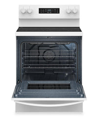 Whirlpool 5.3 Cu. Ft. Electric Range with Air Cooking – White - YWFES5730SW | Cuisinière électrique Whirlpool de 5,3 pi3 avec cuisson à air – blanche - YWFES5730SW