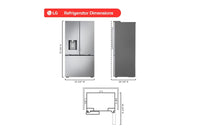 LG Stainless steel 36" Zero Clearance™ Counter-Depth MAX® French 3-Door Refrigerator - LF24Z6330S | LF24Z63S