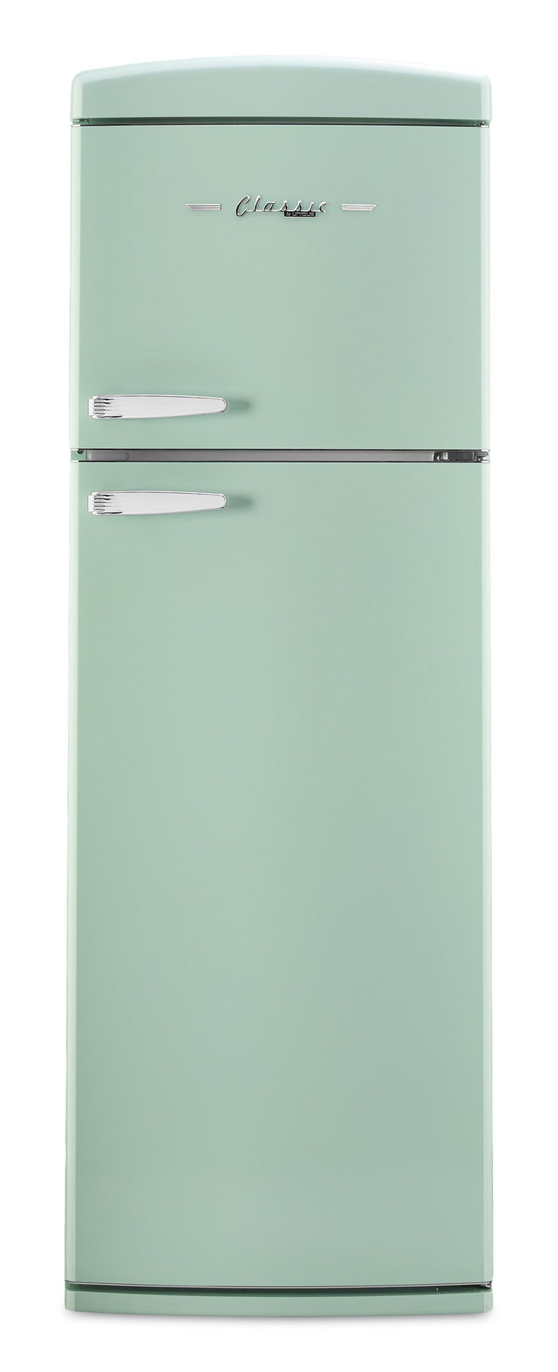 Unique Classic Retro 24" 11 Cu Ft. Top Freezer Refrigerator – Summer Mint Green - UNQ-310L LG TM | Réfrigérateur Classic Rétro d’Unique de 24 po et de 11 pi3 à congélateur supérieur - vert menthe estival - UNQ-310L LG TM