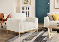 Valley 44" Fabric Chair with Rubberwood Base and Legs - Sand | Fauteuil Valley de 44 po en tissu avec base et pattes en hévéa - Sand