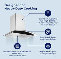 Hauslane Chef 30-Inch Convertible Wall Mount Range Hood - WM-639SS-30|Hotte de cuisinière murale convertible Chef de Hauslane de 30 po - WM-639SS-30