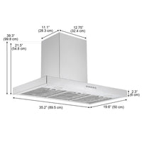 Ancona 36" Convertible Wall-Mounted Range Hood - AN-1588 | Hotte de cuisinière murale convertible Ancona de 36 po - AN-1588 | D77GUD59
