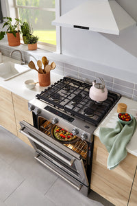 KitchenAid 30" Gas Convection Range with Baking Drawer - KSGB900ESS|Cuisinière à gaz KitchenAid de 30 po à convection avec tiroir de cuisson - acier inoxydable|KSGB900S
