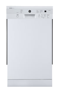 GE 18" DISHWASHER, STAINLESS TUB WHITE FRONT-GBF180SGMWW | GBF180SW