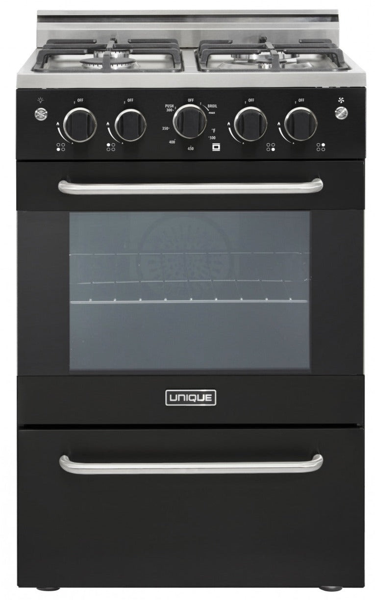Prestige by Unique 24″ Convection Gas Range - UGP-24V PC1 B | Cuisinière à gaz Prestige par Unique de 24 po à convection - UGP-24V PC1 B | D79GI5FZ