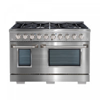 Ancona Dual Fuel 48" Stainless Freestanding Range - AN-2348SS | Cuisinière hybride amovible Ancona de 48 po en acier inoxydable - AN-2348SS | D77GTD3A
