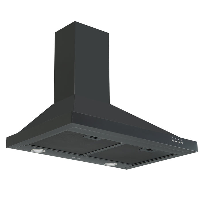 Ancona 30" Convertible Wall Mount Black Stainless Steel Range Hood - AN-17-16BSS | Hotte de cuisinière murale convertible Ancona de 30 po de style pyramidal en acier inoxydable noir - AN-17-16BSS | D77GS72T