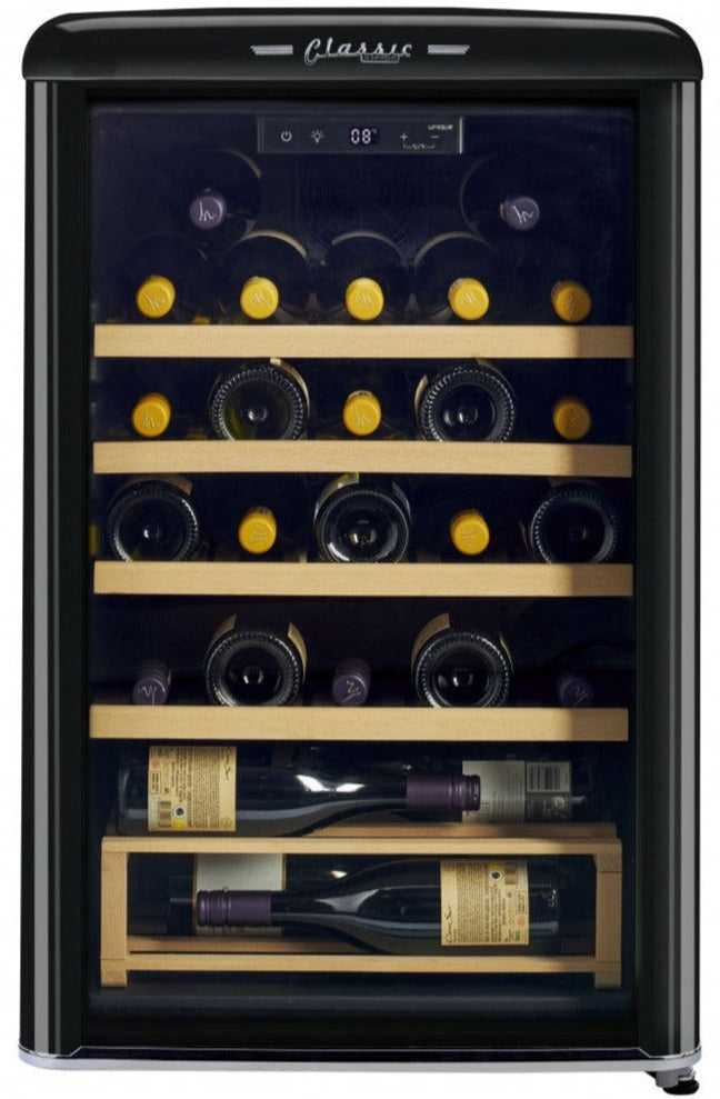 Classic Retro by Unique 28-Bottle Wine Refrigerator - UGP-125CR WF B | Réfrigérateur à vin Classic Rétro par Unique de 28 bouteilles - UGP-125CR WF B | D79G5DDS
