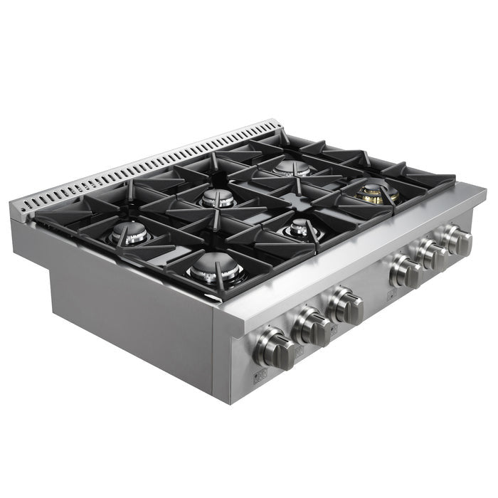 Ancona 36" Commercial Style Slide-In Gas Cooktop - AN-2161 | Surface de cuisson à gaz encastrée Ancona de 36 po de style commercial - AN-2161  | D77GYAYZ