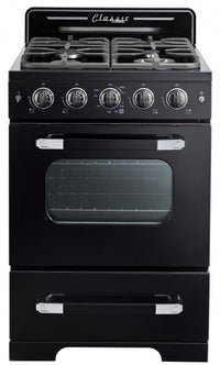 Classic Retro by Unique 24" Convection Gas Range - UGP-24CR B | Cuisinière à gaz Classic Rétro par Unique de 24 po à convection - UGP-24CR B | D79G503V