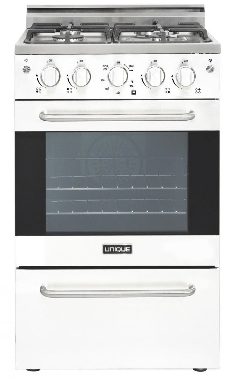 Prestige by Unique 20″ Convection Gas Range - UGP-20V PC1 W | Cuisinière à gaz Prestige par Unique de 20 po à convection - UGP-20V PC1 W | D79G98QQ