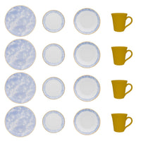 Coup 16-Piece Dinnerware Set - Blue Yellow | Service de vaisselle Coup 16 pièces - bleu et jaune | D87E7ZB2