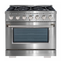 Ancona Dual Fuel 36" Stainless Freestanding Range - AN-2336SS | Cuisinière hybride amovible Ancona de 36 po en acier inoxydable - AN-2336SS | D77G4CV8