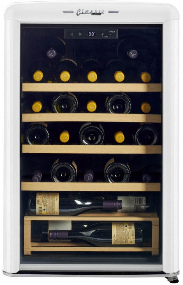 Classic Retro by Unique 28-Bottle Wine Refrigerator - UGP-125CR WF W | Réfrigérateur à vin Classic Rétro par Unique de 28 bouteilles - UGP-125CR WF W | D79GXT1X