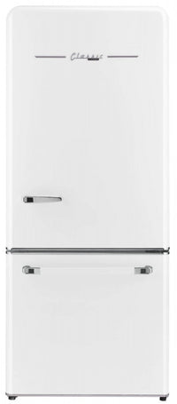 Classic Retro by Unique 18 cu.ft. Frost-Free Bottom Freezer Refrigerator - UGP-510L W AC | Classic Rétro par Unique sans givre Réfrigérateur à congélateur dans le bas de 18 pi³ - UGP-510L W AC | D79GL3H3
