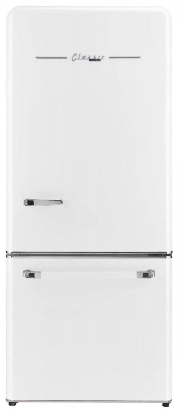 Classic Retro by Unique 18 cu.ft. Frost-Free Bottom Freezer Refrigerator - UGP-510L W AC | Classic Rétro par Unique sans givre Réfrigérateur à congélateur dans le bas de 18 pi³ - UGP-510L W AC | D79GL3H3