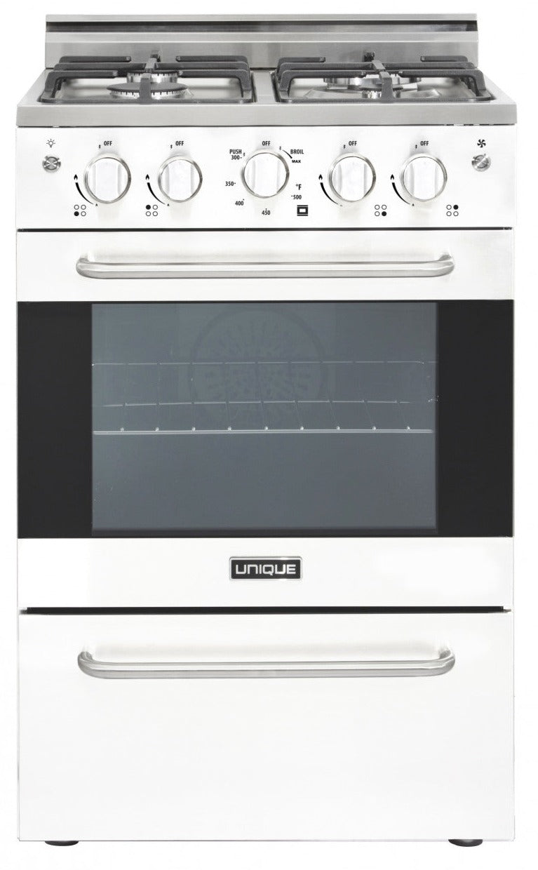 Prestige by Unique 24″ Convection Gas Range - UGP-24V PC1 W | Cuisinière à gaz Prestige par Unique de 24 po à convection - UGP-24V PC1 W | D79GTIVC
