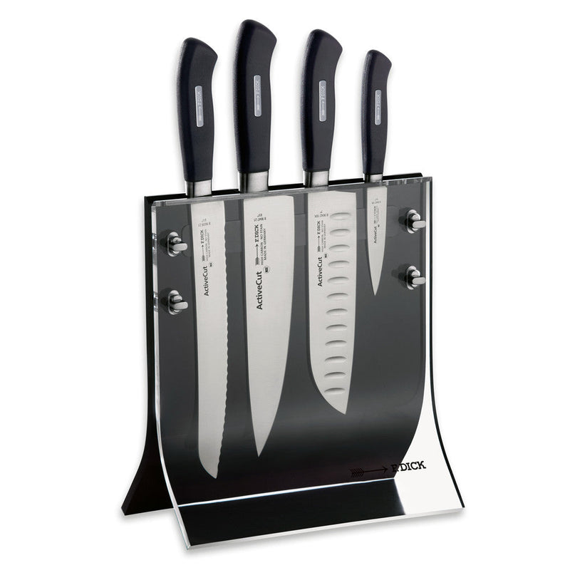 F. Dick Activecut Acrylic Knife Block - Set of 4 | Bloc à couteaux en acrylique Activecut de F. Dick - ensemble de 4 | D48GY0OB