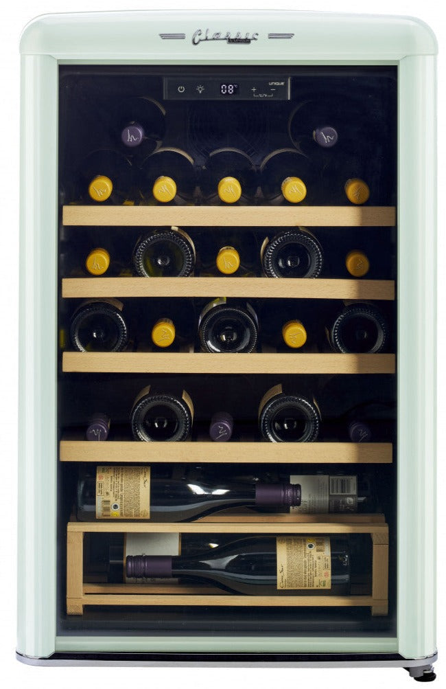 Classic Retro by Unique 28-Bottle Wine Refrigerator - UGP-125CR WF LG | Réfrigérateur à vin Classic Rétro par Unique de 28 bouteilles - UGP-125CR WF LG | D79G1BGN