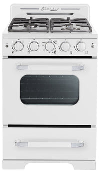 Classic Retro by Unique 24" Convection Gas Range - UGP-24CR W | Cuisinière à gaz Classic Rétro par Unique de 24 po à convection - UGP-24CR W | D79GREQ7